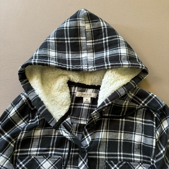 Adam Levine Hooded Sherpa Lined Flannel Shirt - Picture 4 of 6